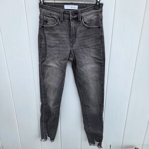 KanCan Jeans Womens 1/24 Gray Skinny Ankle Distressed Raw Frayed Hem KC9216LG